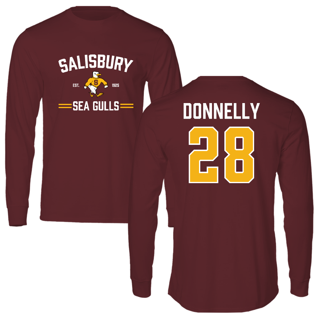 Salisbury University Lacrosse Maroon General Performance Long Sleeve - #28 Rob Donnelly