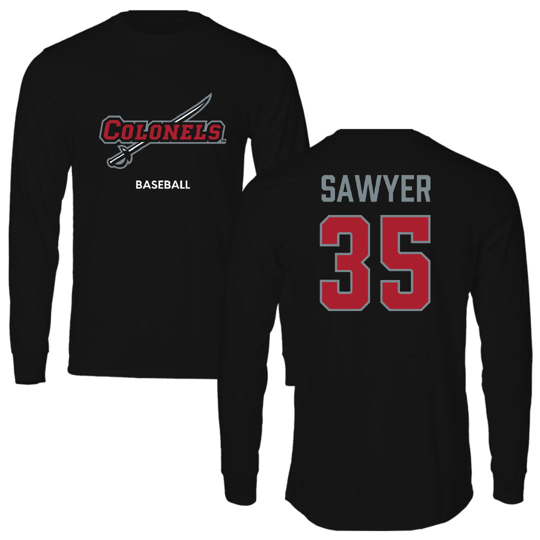 Nicholls State University Baseball Black Colonels Long Sleeve - #35 Barron Sawyer