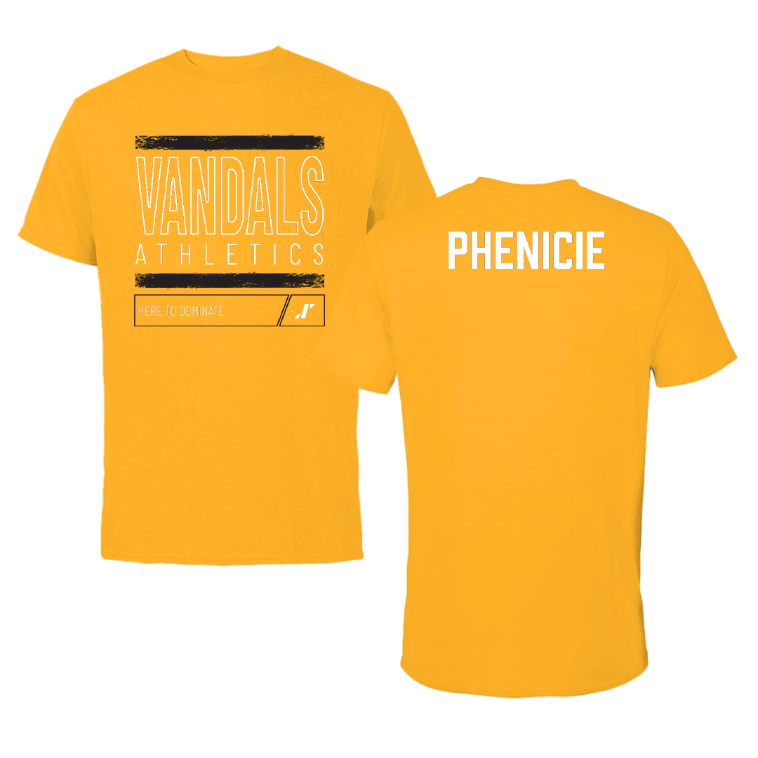 University of Idaho TF and XC Gold Dominate Performance Tee - Lily Phenicie