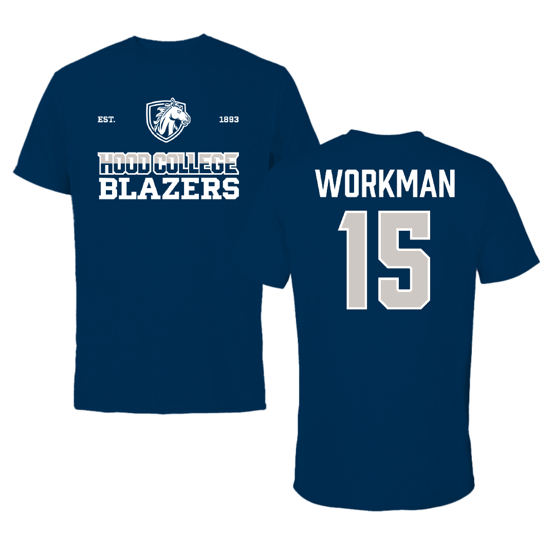 Hood College Lacrosse (M) Navy General Tee - #15 Deegan Workman