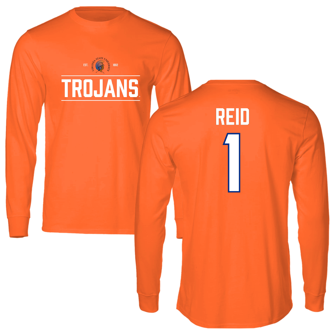 Virginia State University Lacrosse (M) Orange General Performance Long Sleeve - #1 Jayden Reid