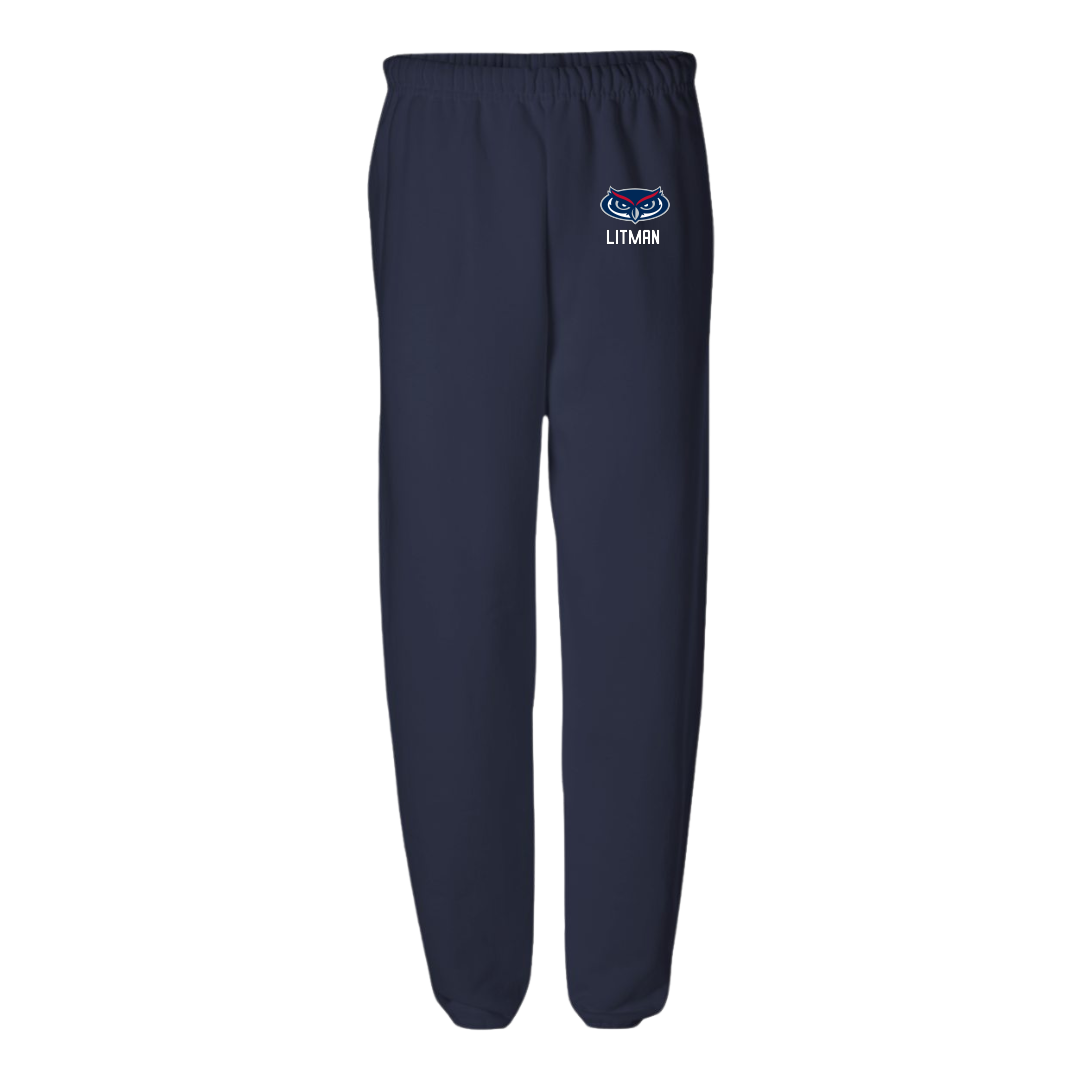 Florida Atlantic University Baseball Navy Sweatpants - #27 James Litman