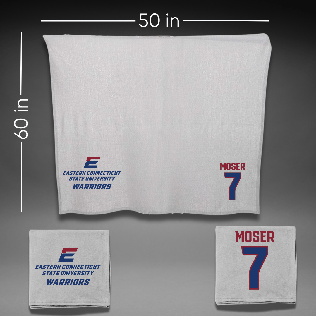 Eastern Connecticut State University Baseball Gray Blanket - #7 Ian Moser