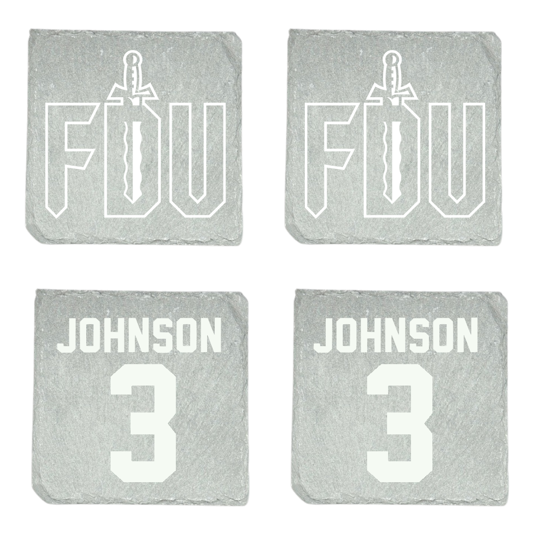 Fairleigh Dickinson University-Metropolitan Campus Basketball Stone Coaster (4 Pack)  - #3 Raysean Johnson