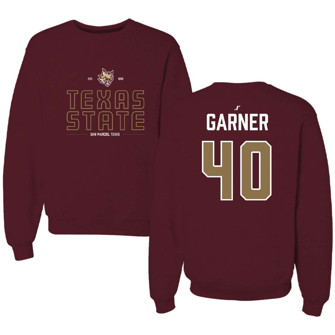 Texas State University Football Maroon General Crewneck - #40 Simeon Garner