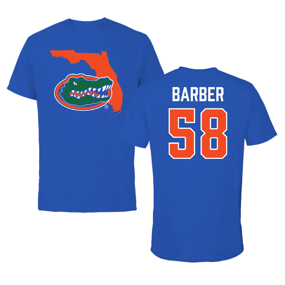 University of Florida Football Blue State Tee - #58 Austin Barber