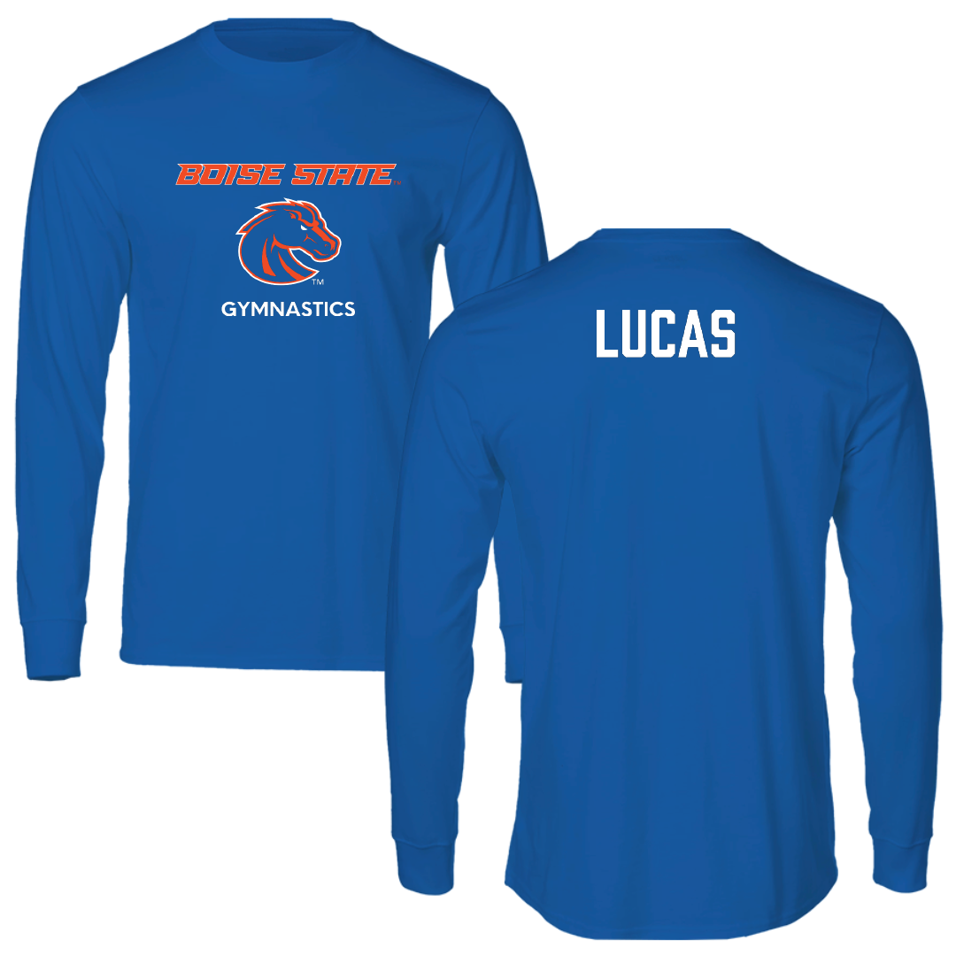 Boise State University Gymnastics (W) Blue Performance Long Sleeve - Brantley Lucas