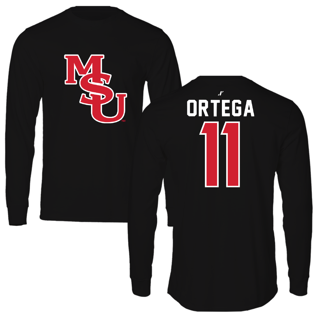 Minot State University Soccer Black Long Sleeve - #11 Edelin Ortega
