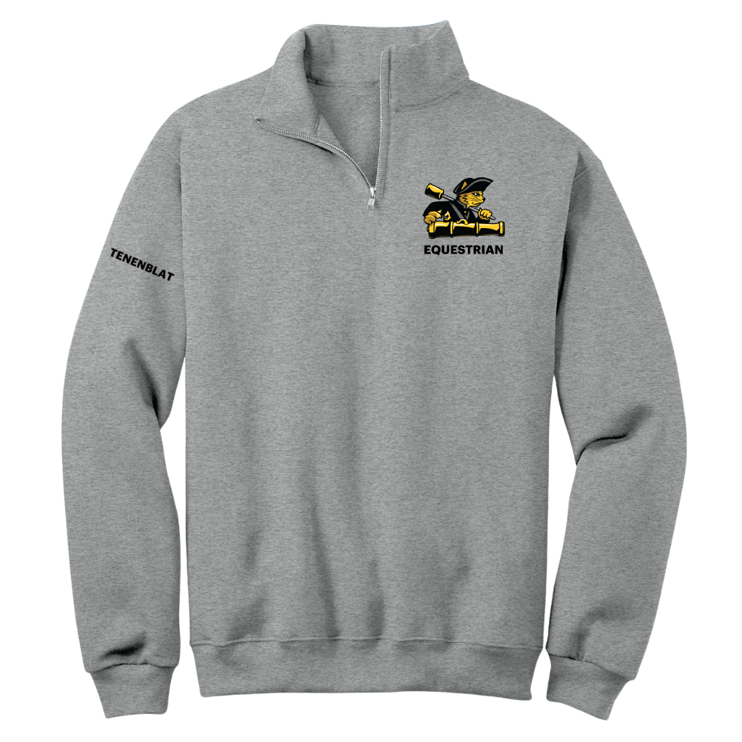 Pratt Institute Equestrian Sport Gray Quarter-Zip - Milla Tenenblat