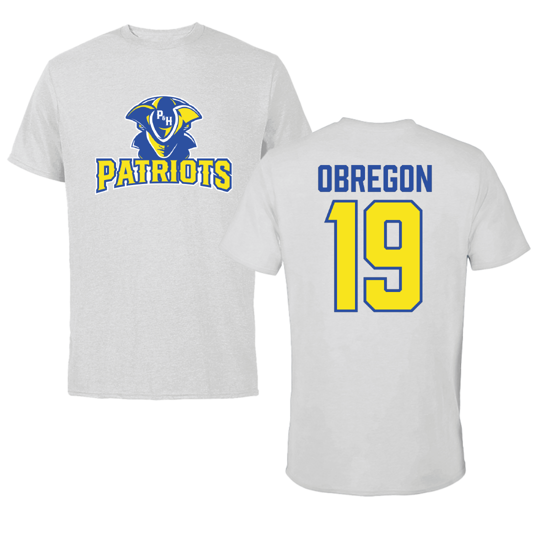 Patrick & Henry Community College Soccer Light Gray Tee - #19 Wilfredo Obregon