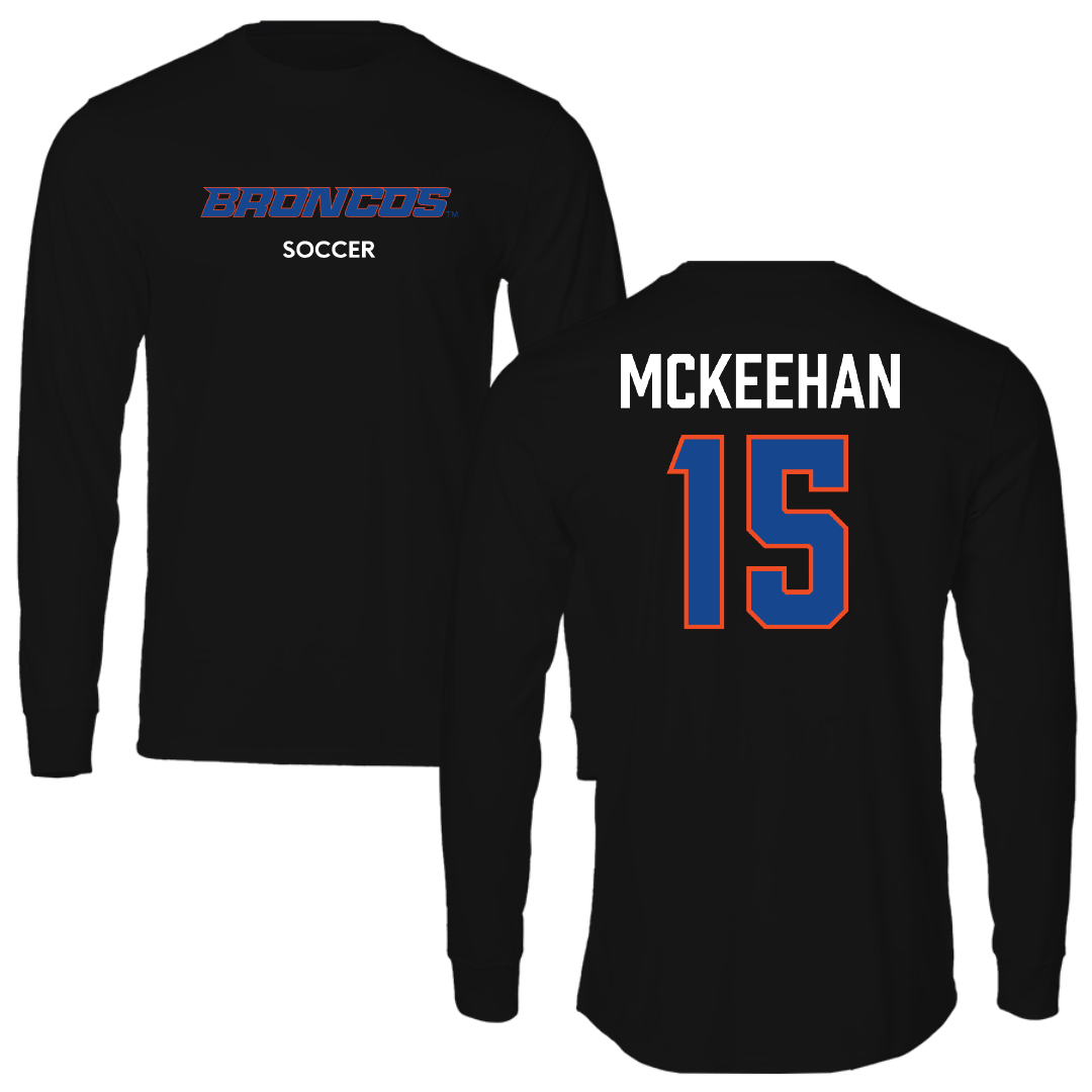 Boise State University Soccer (W) Black Performance Long Sleeve - #15 Kaylee McKeehan