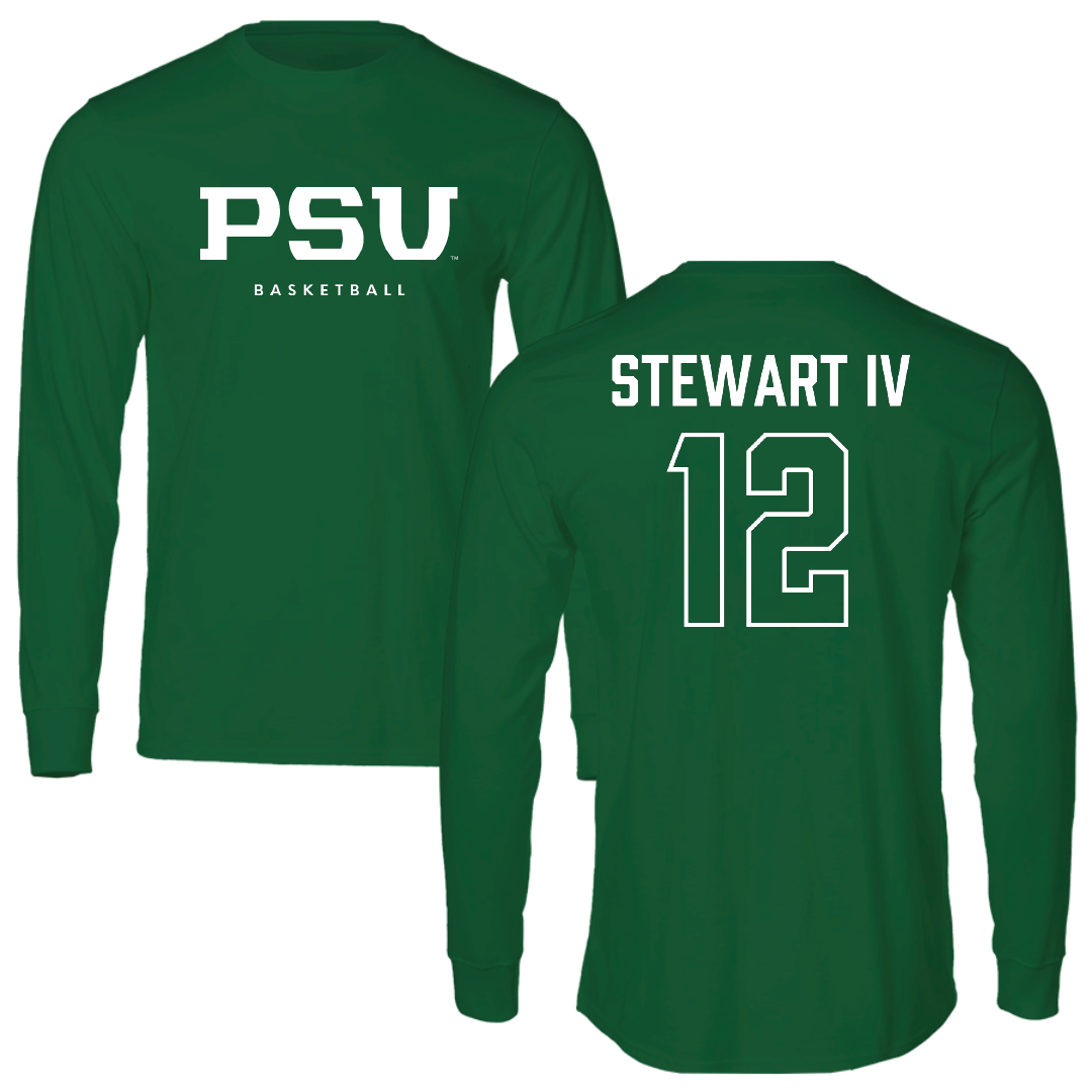 Portland State University Basketball (M) Forest Green Long Sleeve - #12 Samuel Stewart IV