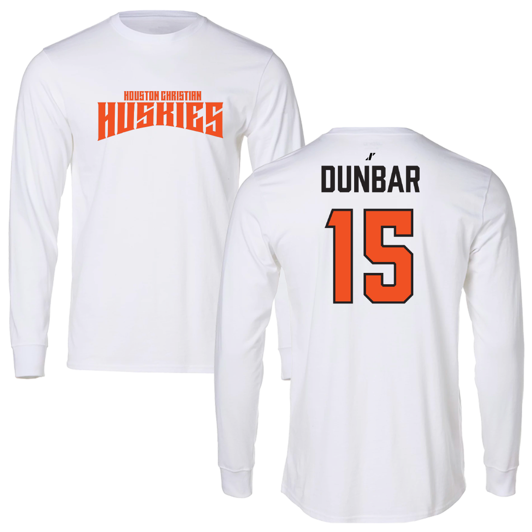 Houston Christian University Soccer (W) White Classic Performance Long Sleeve - #15 Brynn Dunbar