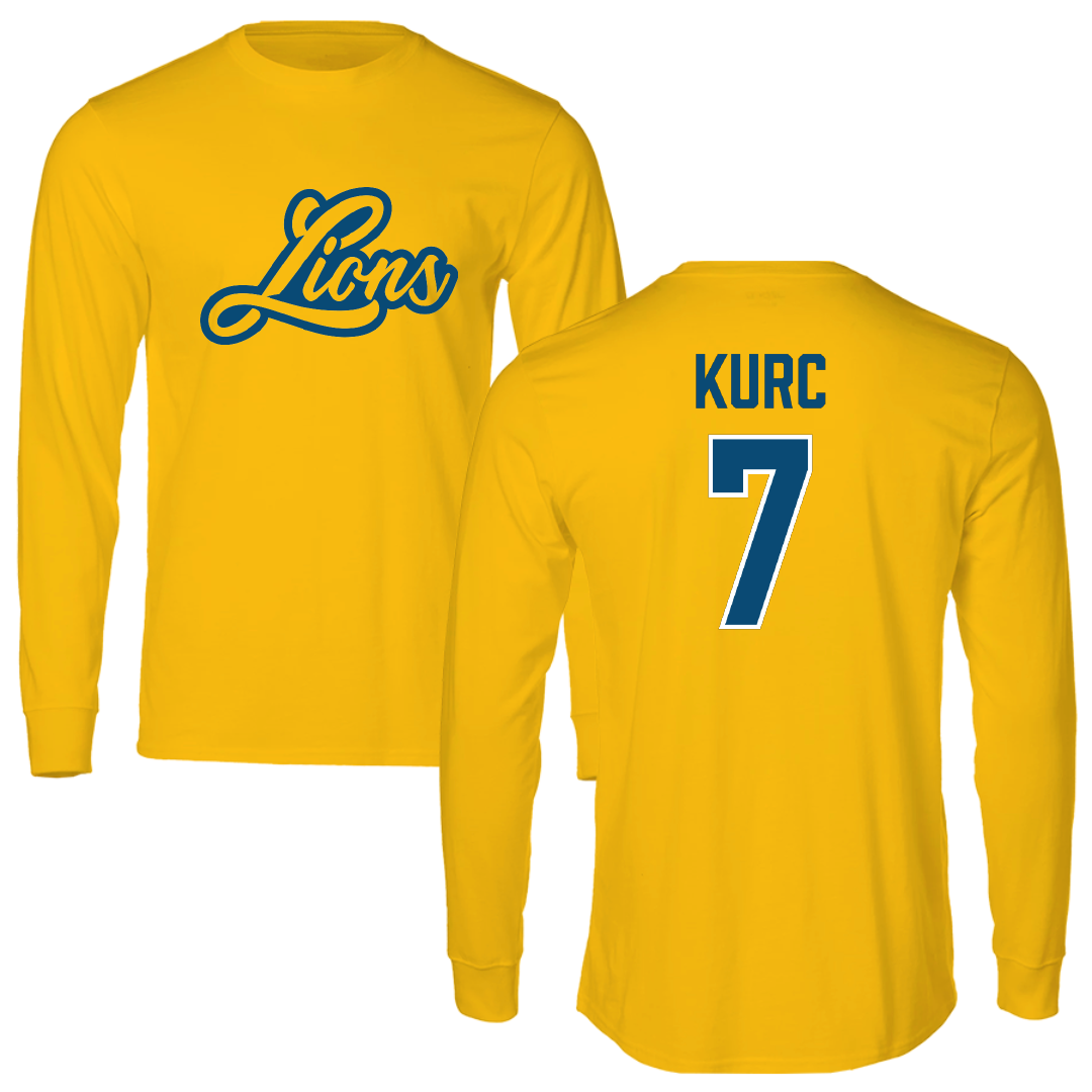 The College of New Jersey Football Gold Performance Long Sleeve - #7 Justin Kurc