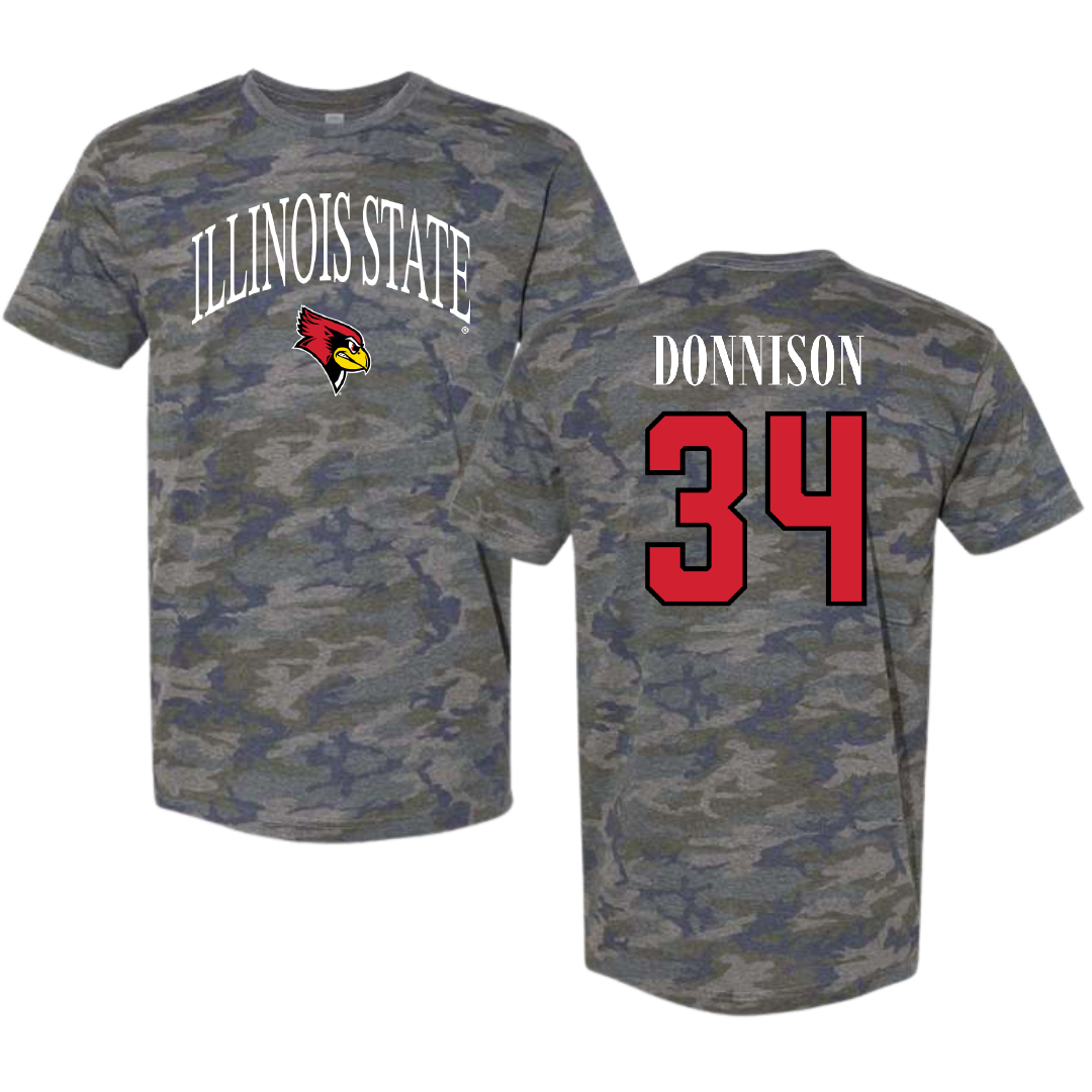 Illinois State University Baseball Vintage Camo Tee - #34 Matthew Donnison