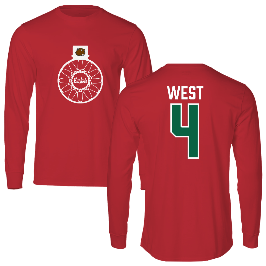 Minot State University Basketball Red Buckets Performance Long Sleeve - #4 Sam West