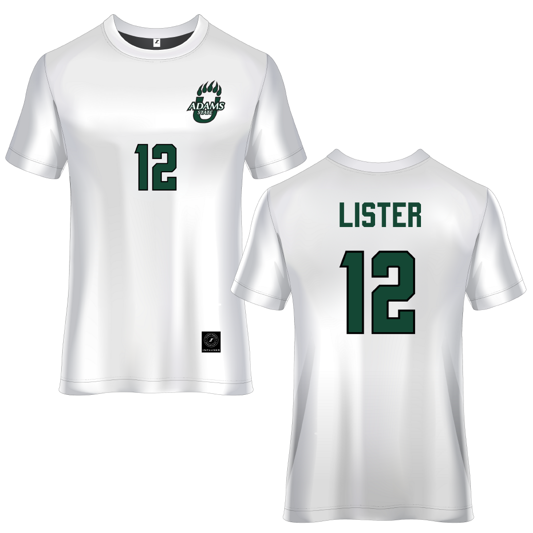 Adams State University White Soccer Jersey - #12 Aja Lister