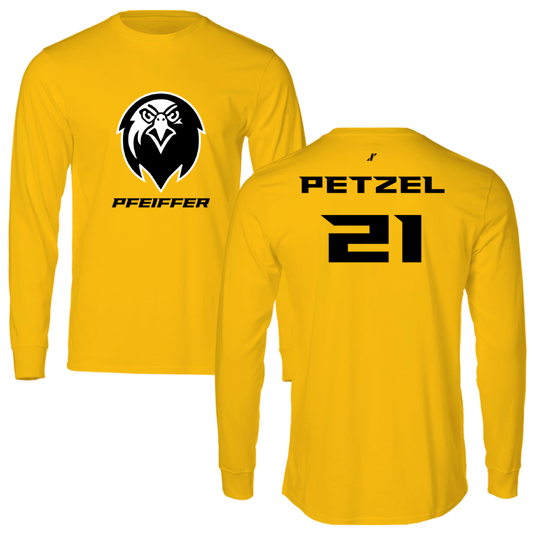 Pfeiffer University Lacrosse (M) Gold Long Sleeve - #21 Dawson Petzel