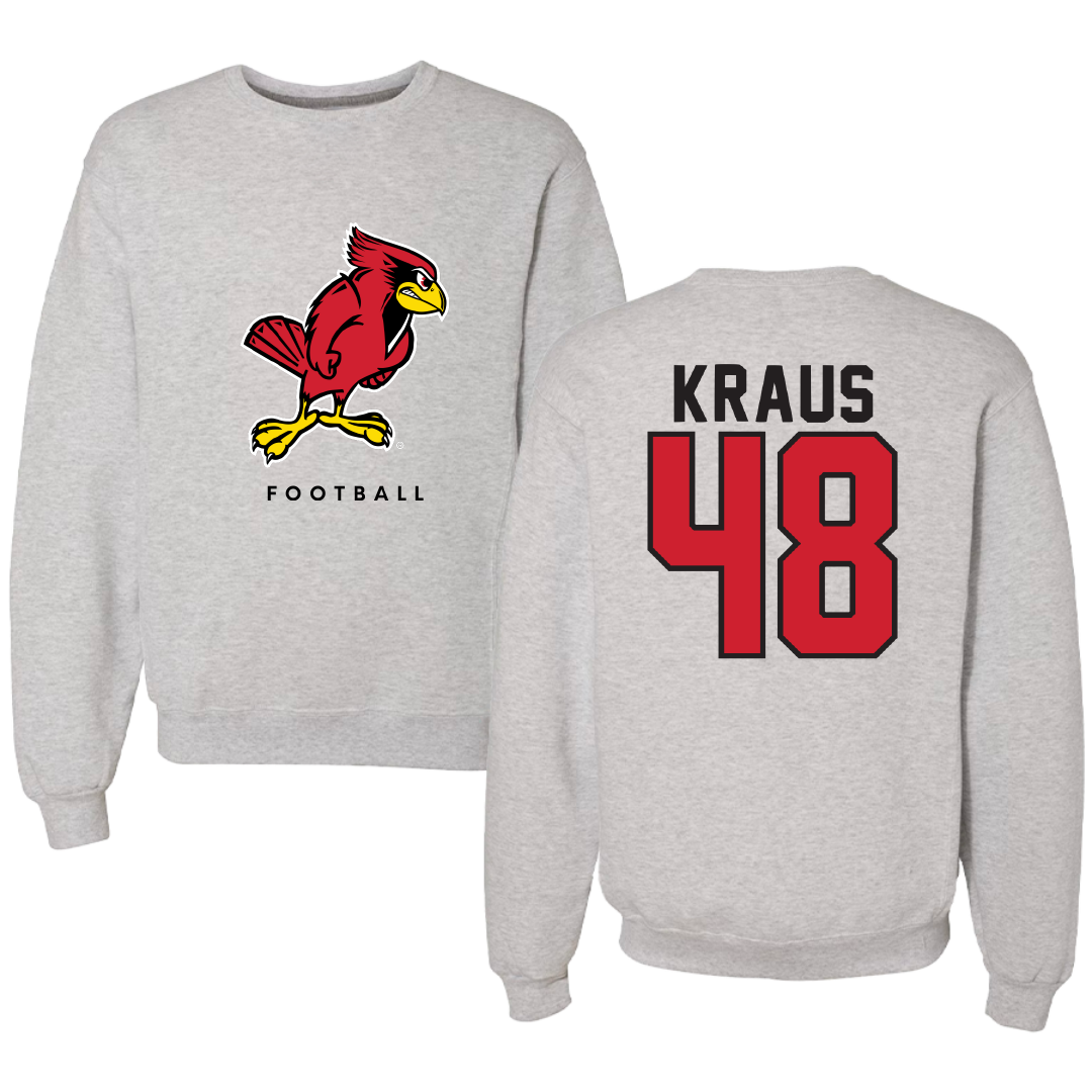 Illinois State University Football Gray Crewneck - #48 Nate Kraus