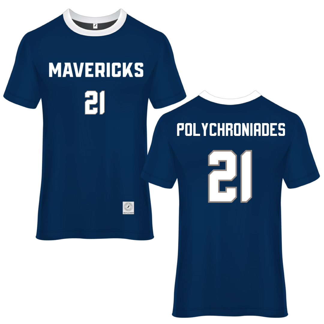 Mercy University Navy Soccer Jersey - #21 Ana Polychroniades