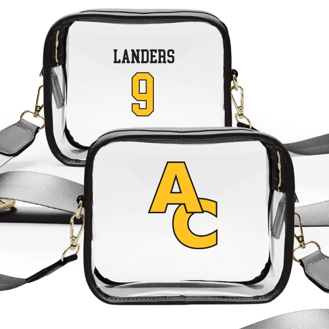 Adrian College Volleyball (M) Black Clear Stadium Bag - #9 Sam Landers