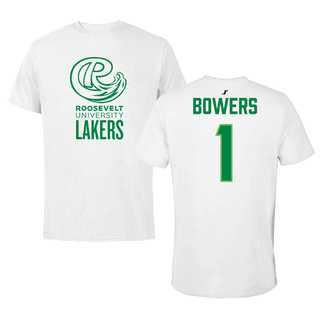 Roosevelt University Basketball White Tee - #1 Hamahrie Bowers