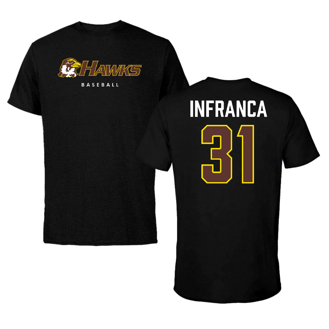 Quincy University Baseball Black Tee - #31 Michael Infranca