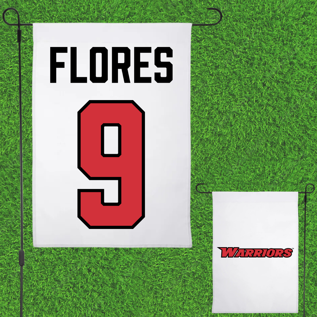 Stanislaus State Soccer (M) White Garden Flag - #9 Gerardo Flores