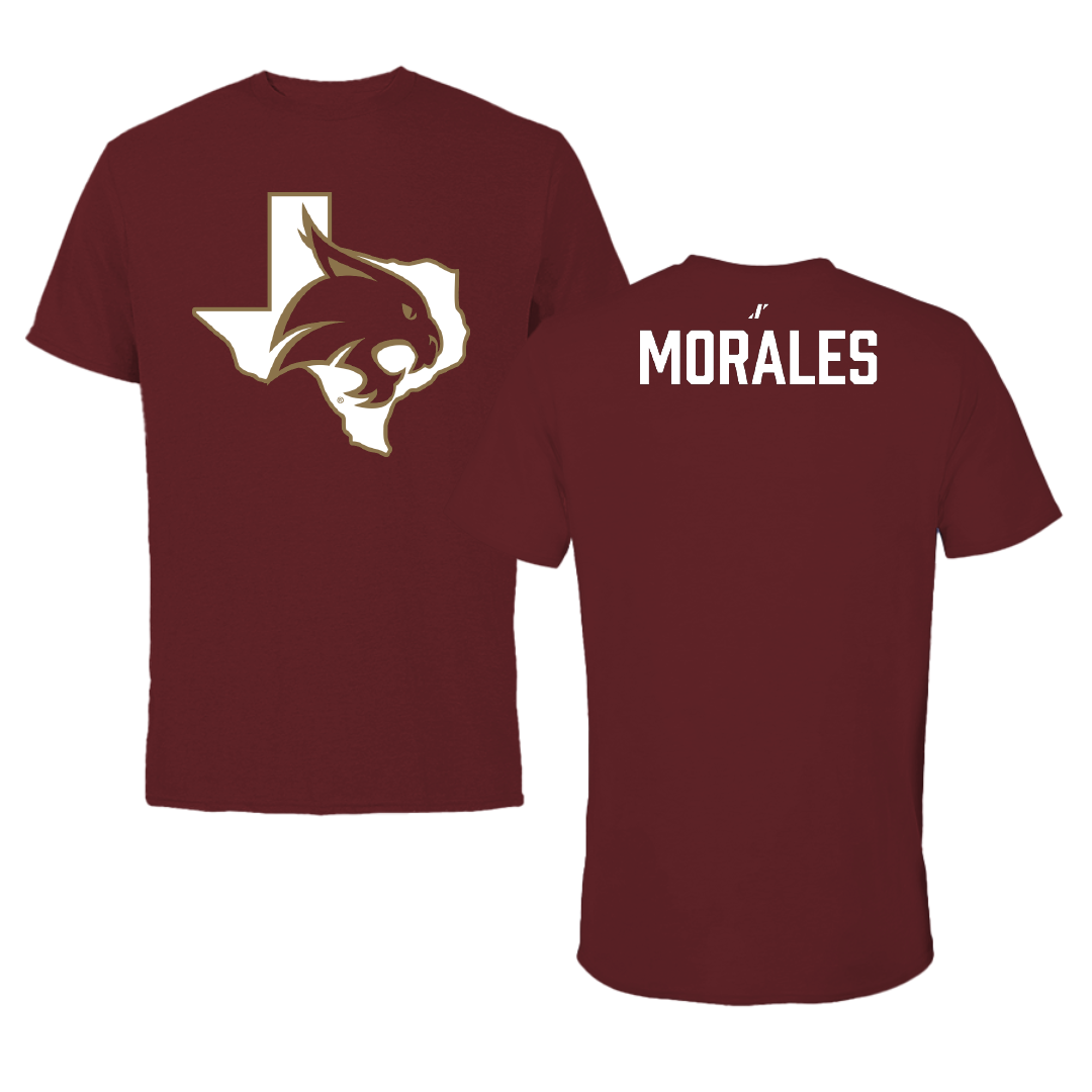 Texas State University TF and XC Maroon State Performance Tee - Nathaniel Morales