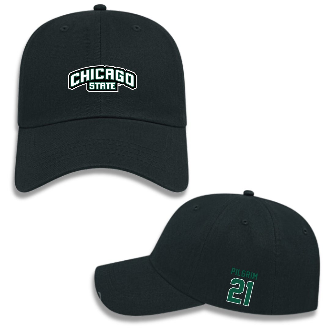 Chicago State University Football Black Hat - #21 Menyelek Pilgrim
