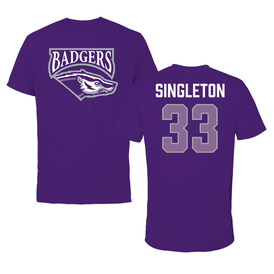 Spring Hill College Baseball Purple Tee - #33 Michael Singleton