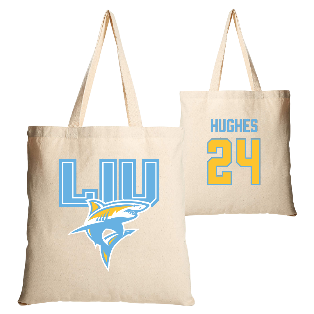 Long Island University Baseball Tan Canvas Tote Bag - #24 Jared Hughes