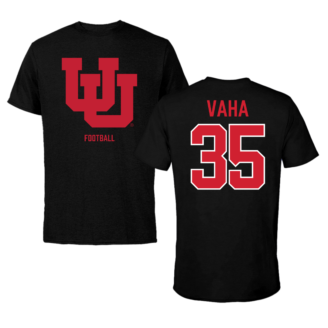 University of Utah Football Black Performance Tee - #35 Isaac Vaha