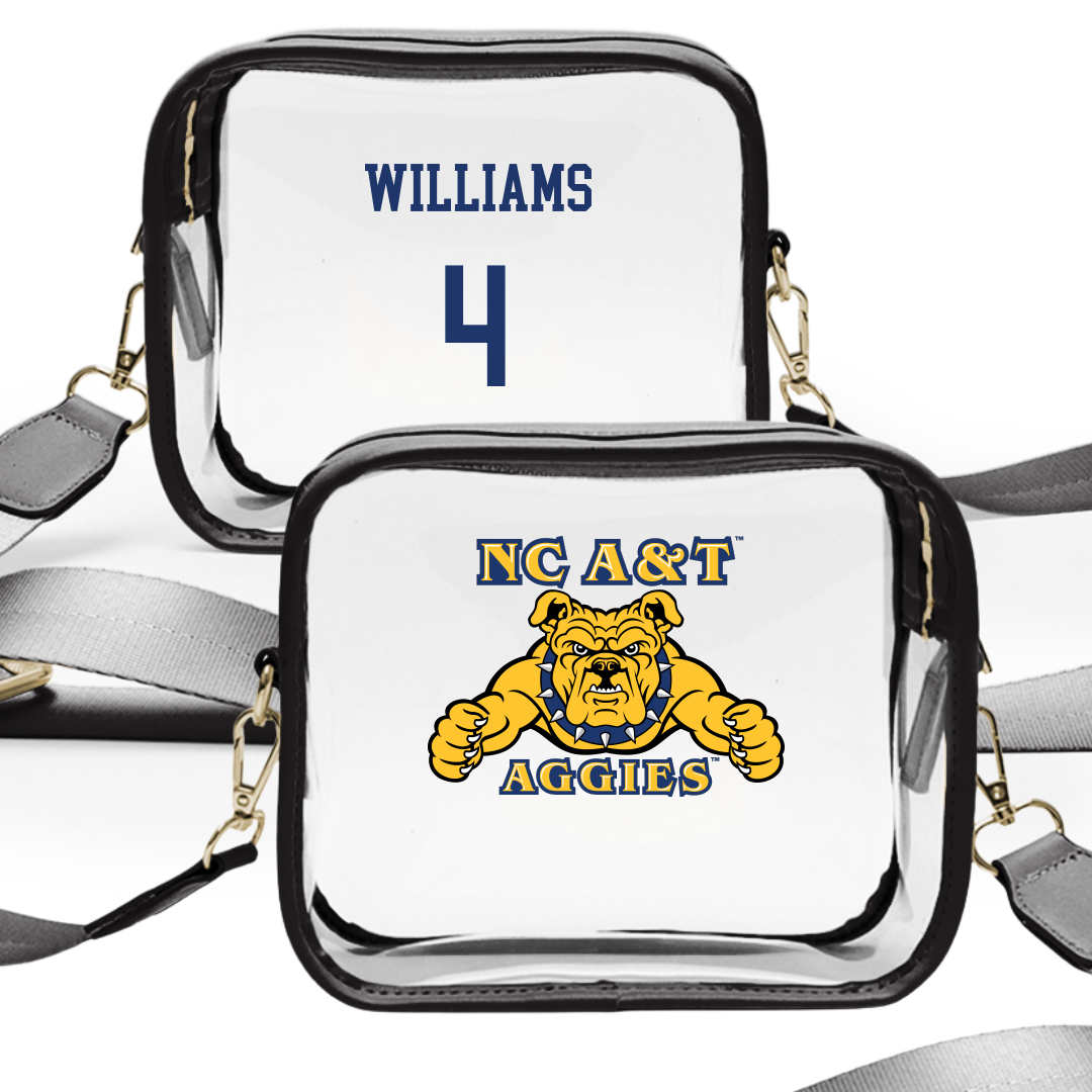 North Carolina A&T State University Softball Black Clear Stadium Bag - #4 Katriel Williams