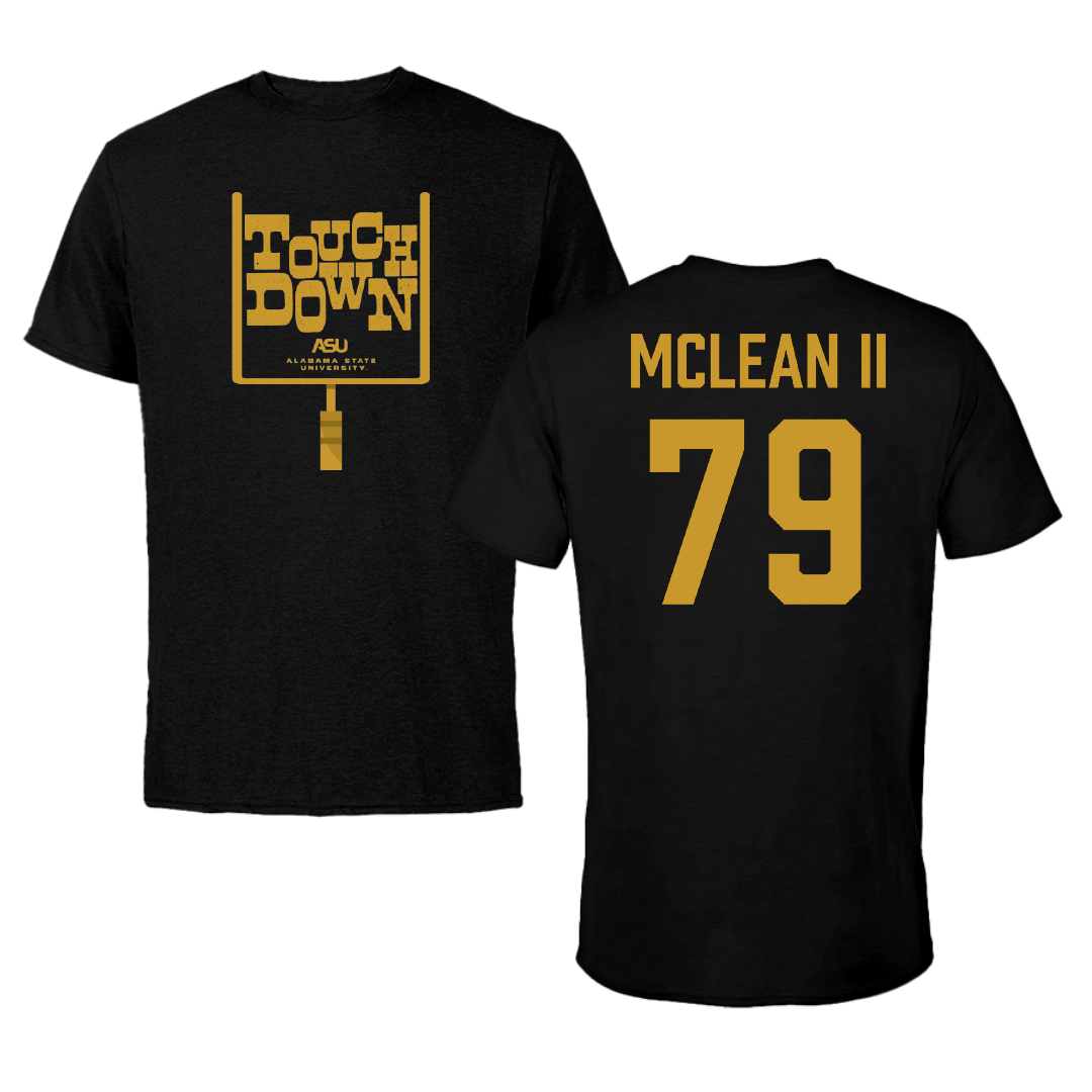 Alabama State University Football Black Touchdown Tee - #79 Phillip McLean II