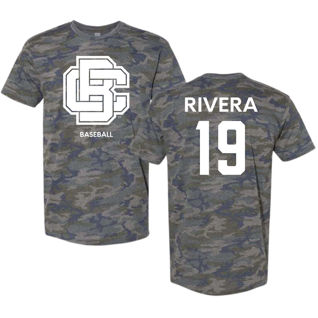 Bethune-Cookman University Baseball Vintage Camo Tee - #19 Sergio Rivera