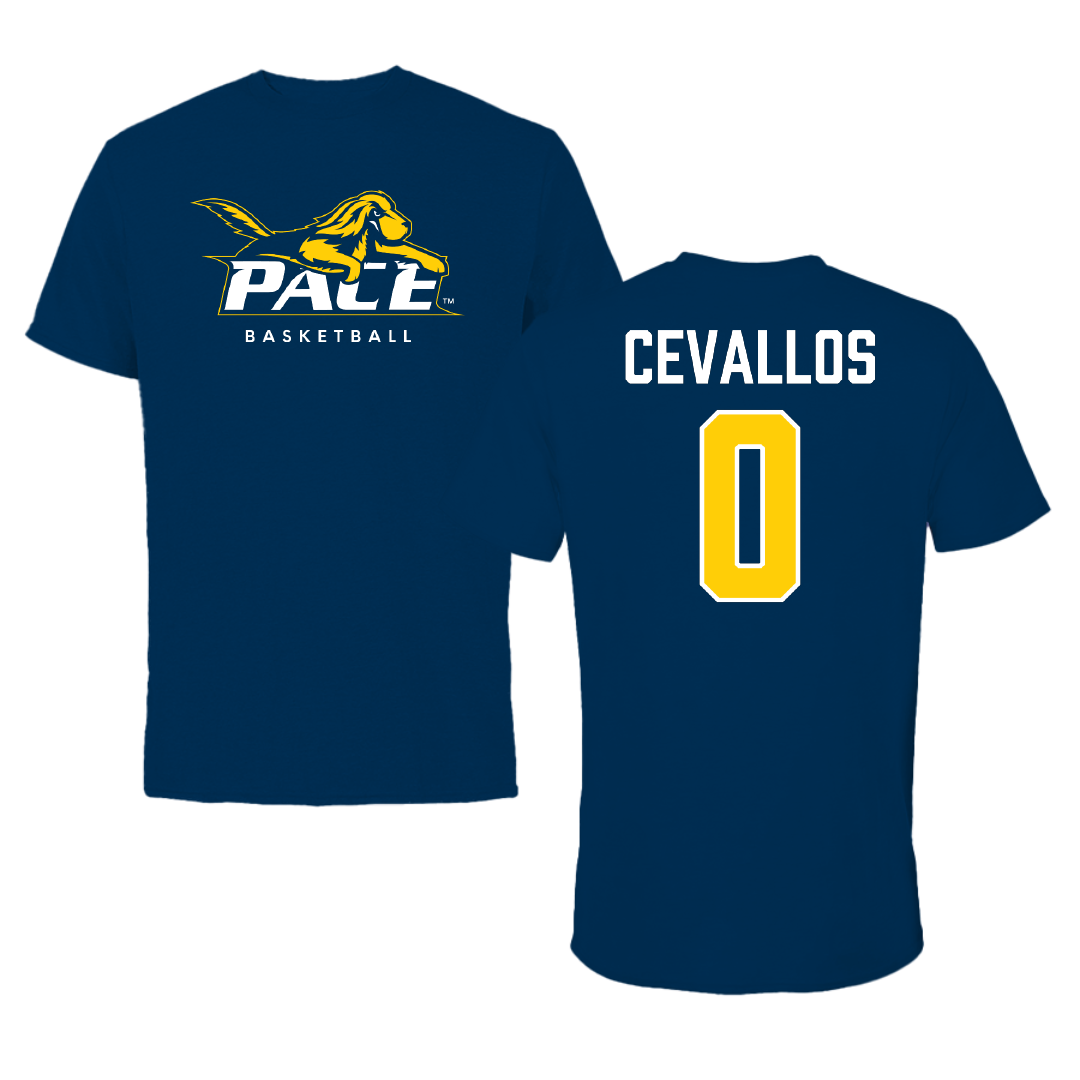 Pace University Basketball Navy University Performance Tee - #0 Ciera Cevallos