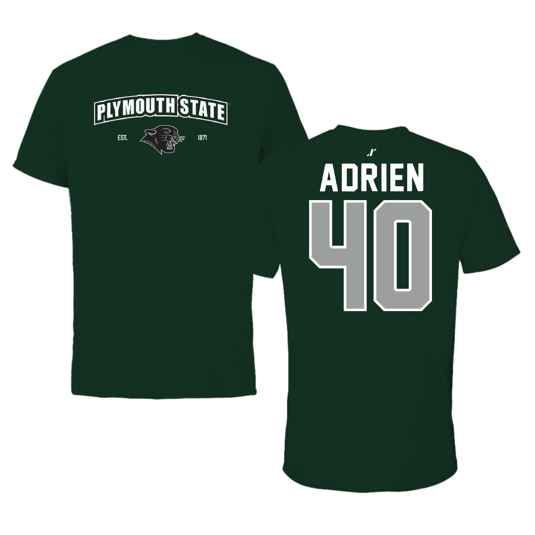 Plymouth State University Baseball Forest Green General Tee - #40 Jacob Adrien