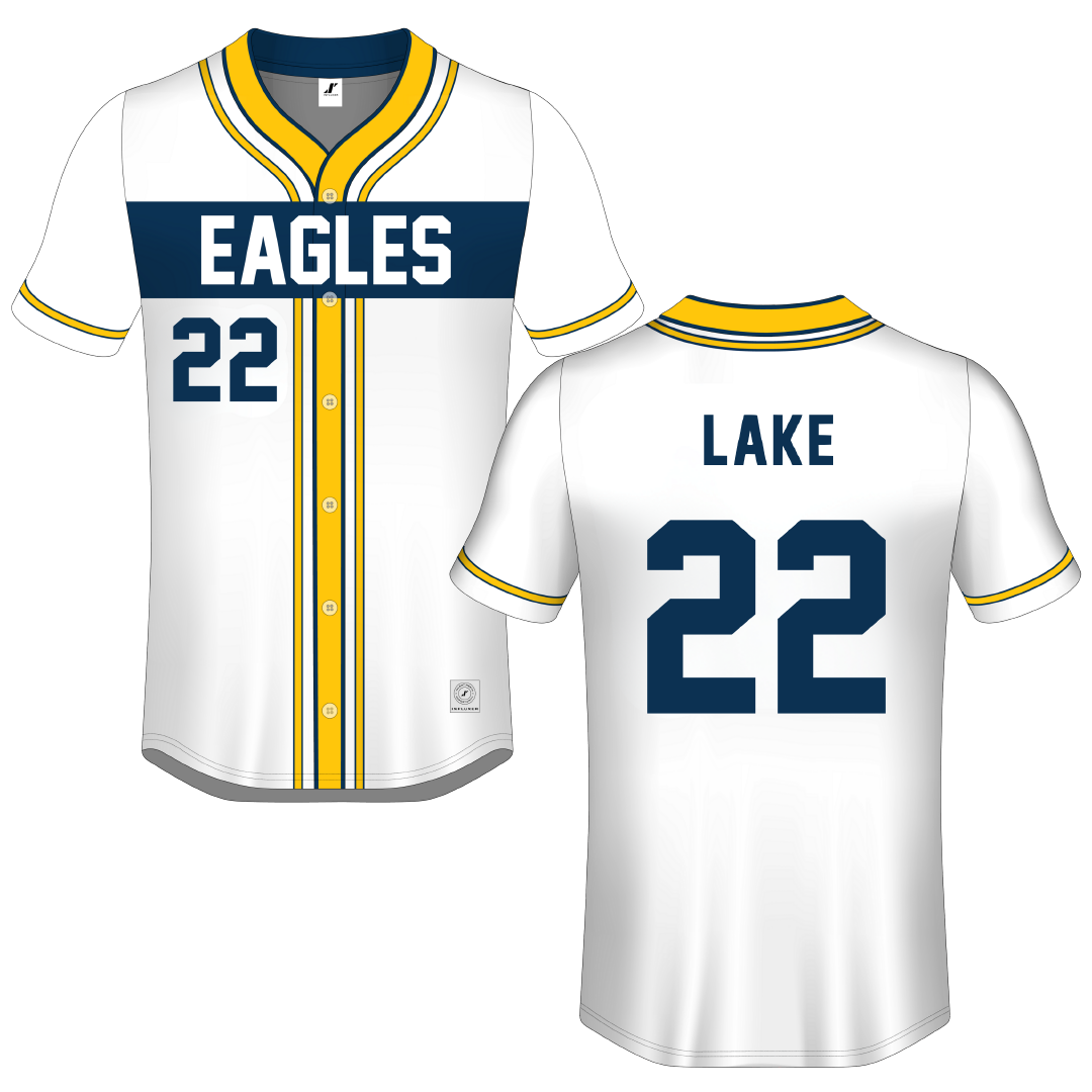 Coppin State University White Button-Down Jersey - #22 Tyrone Lake