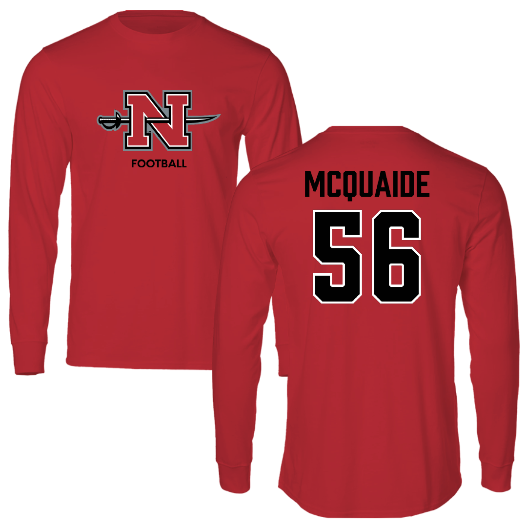 Nicholls State University Football Red Mascot Performance Long Sleeve - #56 Pat McQuaide