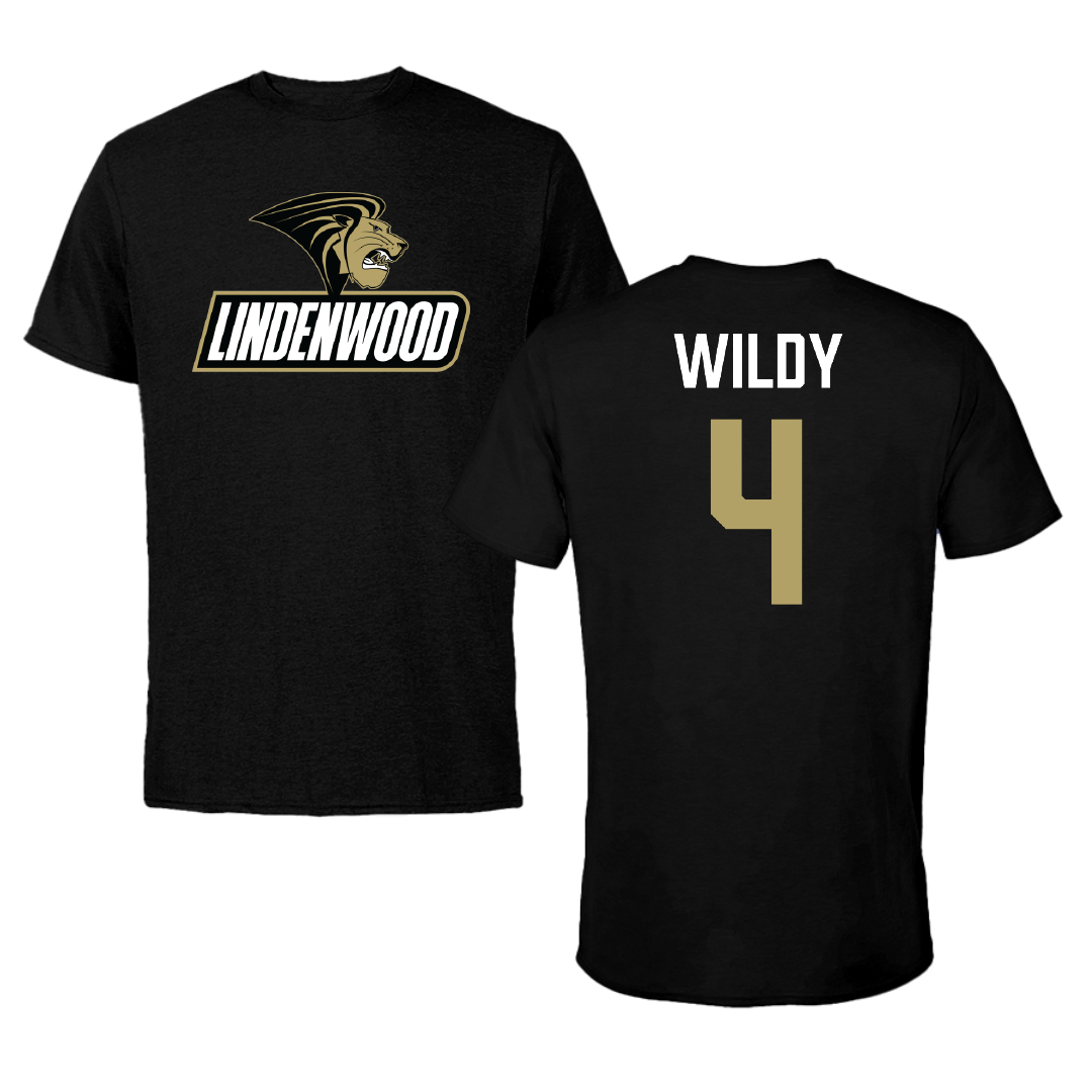 Lindenwood University Basketball (M) Black Tee - #4 Jordan Wildy