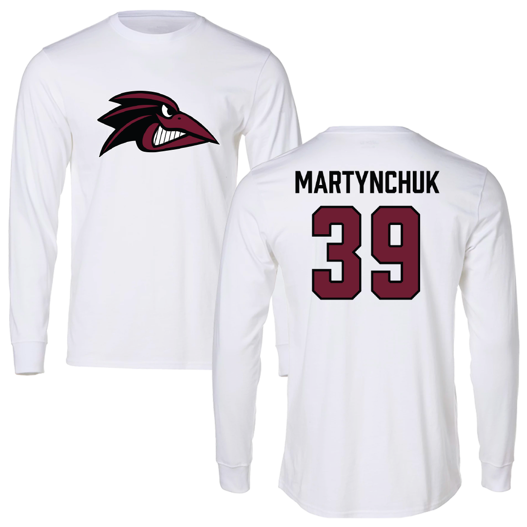 Franklin Pierce University Soccer (M) White Performance Long Sleeve - #39 Nikita Martynchuk