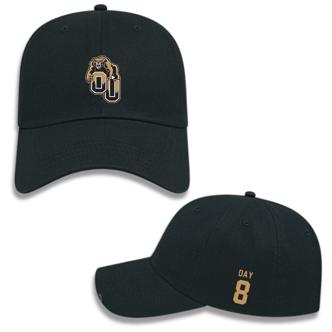 Oakland University Baseball Black Hat - #8 Lucas Day