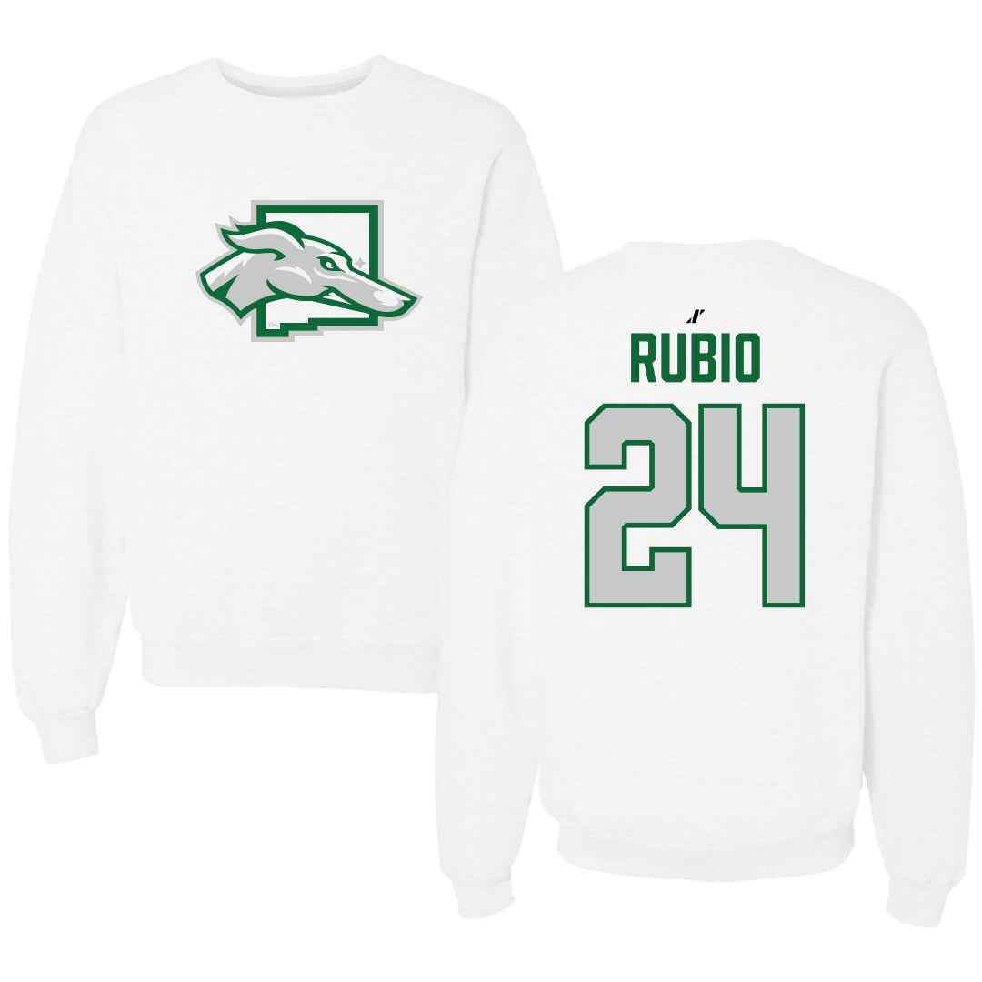 Eastern New Mexico University Baseball White Crewneck - #24 Adrian Rubio