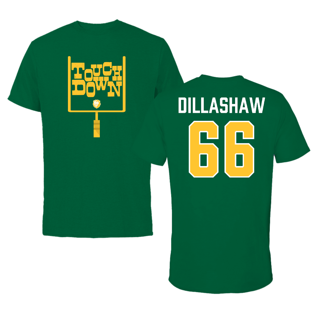 Southeastern Louisiana University Football Green Touchdown Tee - #66 Carson Dillashaw