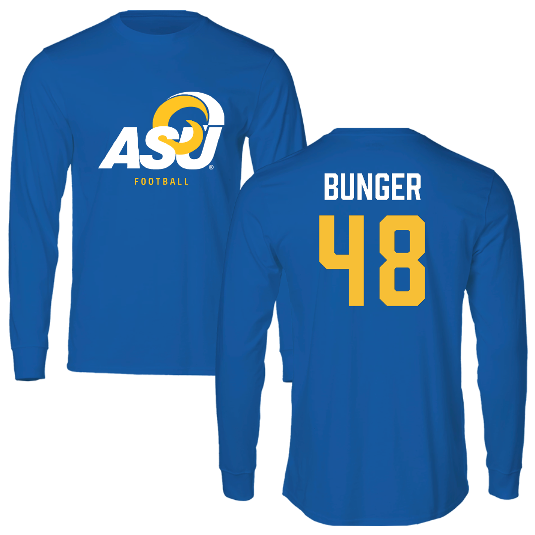 Angelo State University Football Blue Long Sleeve - #48 Blake Bunger