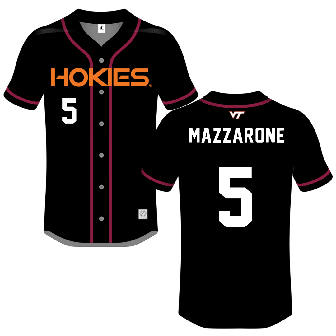 Virginia Tech Black Button-Down Jersey - #5 Emma Mazzarone