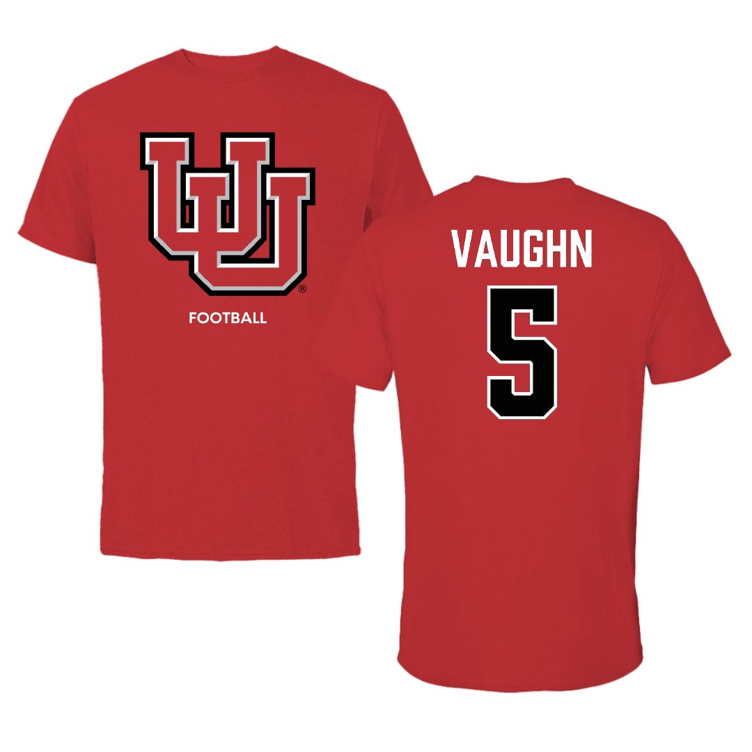 University of Utah Football Red Tee - #5 Zemaiah Vaughn