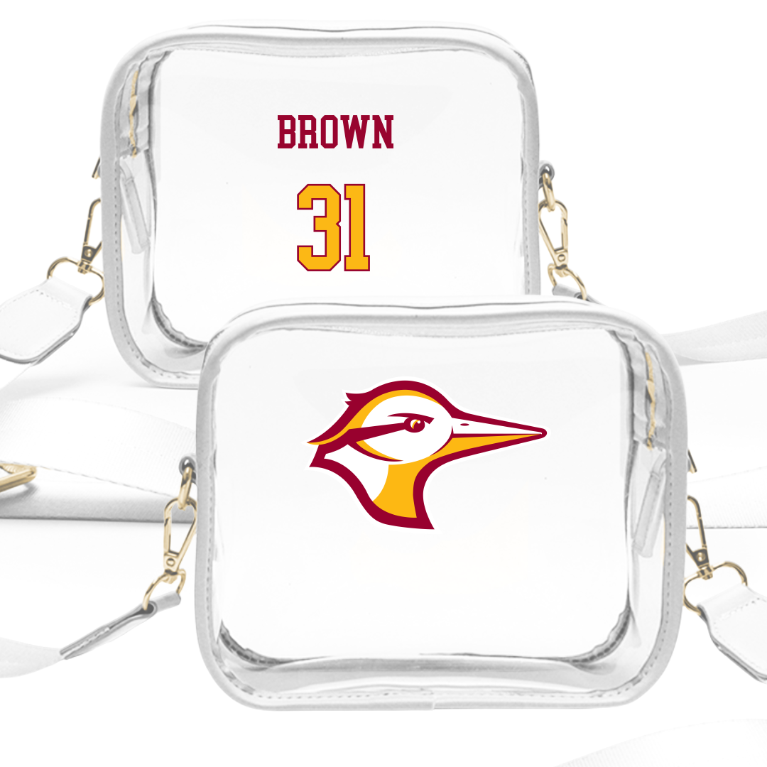 Hesston College Soccer (M) White Clear Stadium Bag - #31 Thatcher Brown