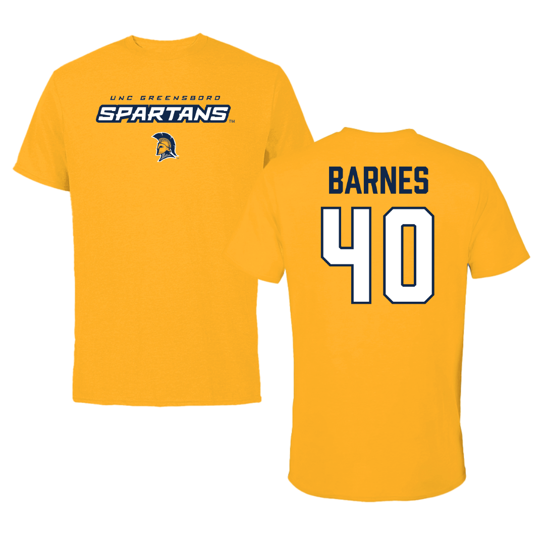 UNC Greensboro Baseball Gold Performance Tee - #40 Cole Barnes